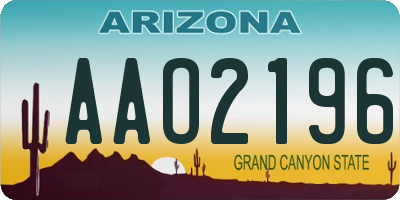 AZ license plate AAO2196