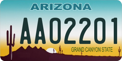 AZ license plate AAO2201