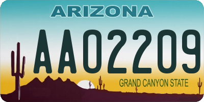 AZ license plate AAO2209