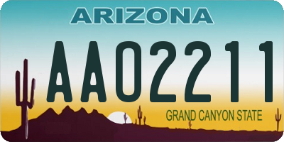 AZ license plate AAO2211
