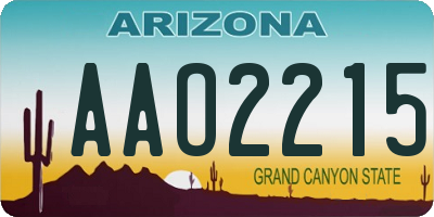 AZ license plate AAO2215