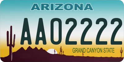 AZ license plate AAO2222