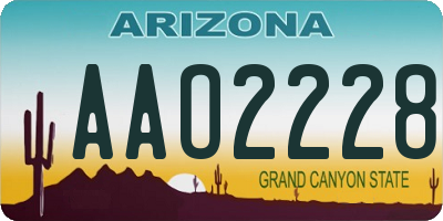 AZ license plate AAO2228