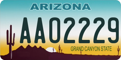 AZ license plate AAO2229