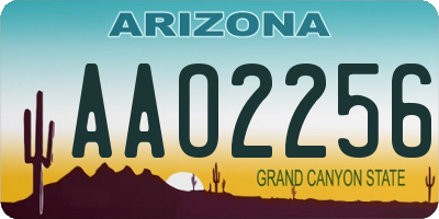 AZ license plate AAO2256