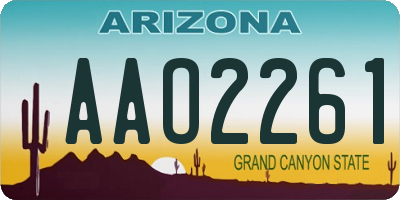 AZ license plate AAO2261