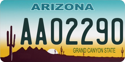 AZ license plate AAO2290