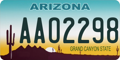 AZ license plate AAO2298
