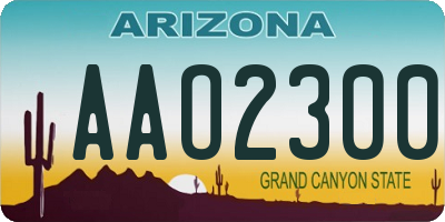 AZ license plate AAO2300