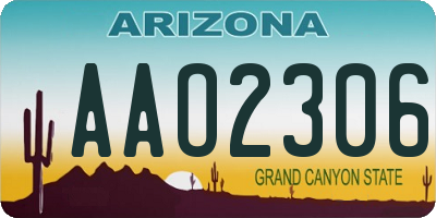AZ license plate AAO2306