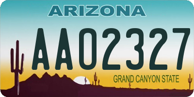 AZ license plate AAO2327