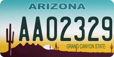 AZ license plate AAO2329