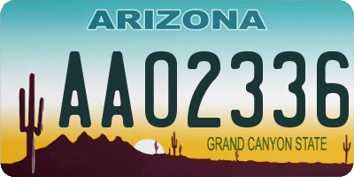 AZ license plate AAO2336