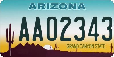 AZ license plate AAO2343
