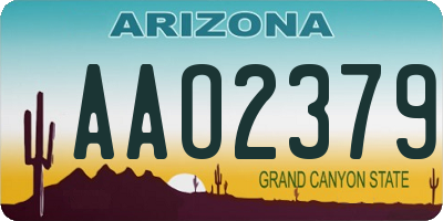 AZ license plate AAO2379