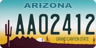 AZ license plate AAO2412