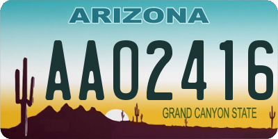 AZ license plate AAO2416