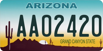 AZ license plate AAO2420