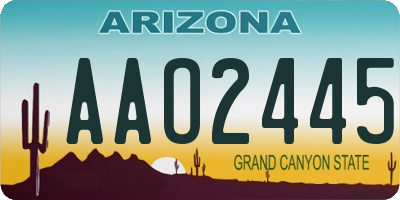 AZ license plate AAO2445