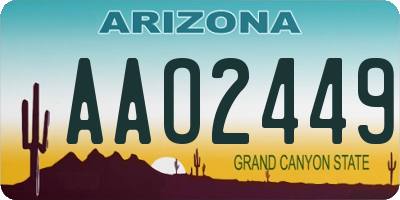 AZ license plate AAO2449
