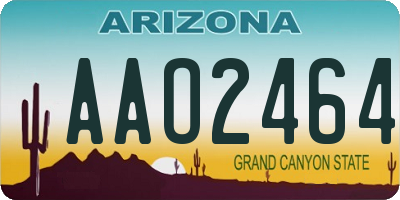 AZ license plate AAO2464