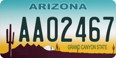 AZ license plate AAO2467