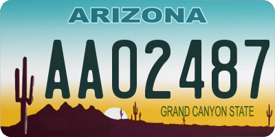 AZ license plate AAO2487