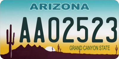 AZ license plate AAO2523