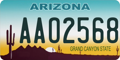 AZ license plate AAO2568