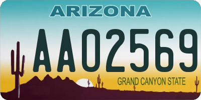 AZ license plate AAO2569