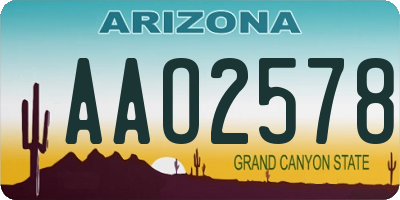 AZ license plate AAO2578