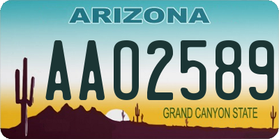 AZ license plate AAO2589