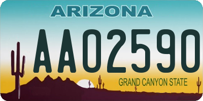 AZ license plate AAO2590