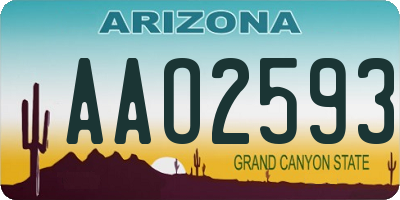 AZ license plate AAO2593