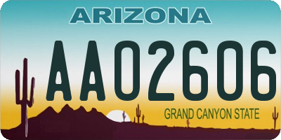 AZ license plate AAO2606