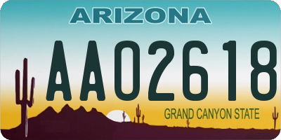 AZ license plate AAO2618
