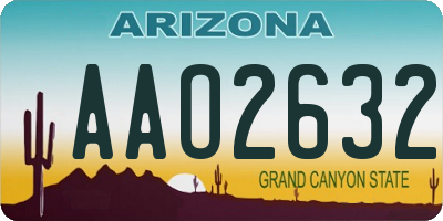 AZ license plate AAO2632
