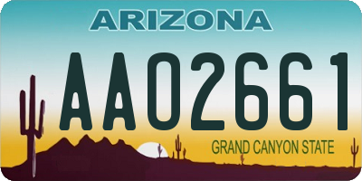AZ license plate AAO2661