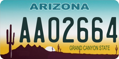 AZ license plate AAO2664