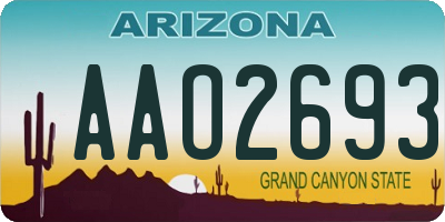 AZ license plate AAO2693