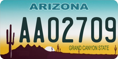 AZ license plate AAO2709