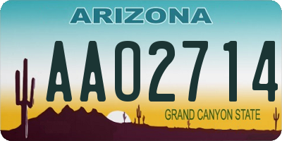 AZ license plate AAO2714