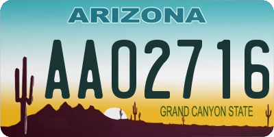 AZ license plate AAO2716