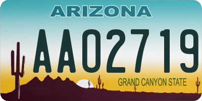 AZ license plate AAO2719