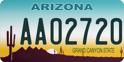 AZ license plate AAO2720