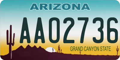 AZ license plate AAO2736