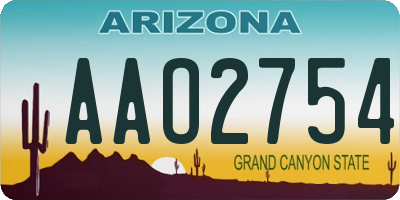 AZ license plate AAO2754