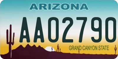 AZ license plate AAO2790
