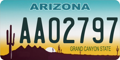 AZ license plate AAO2797