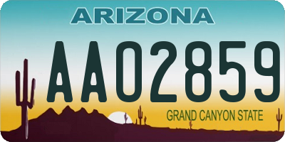 AZ license plate AAO2859